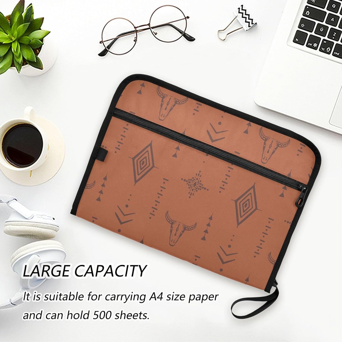 Mushroom Botanical Dragonflies Butterflies Expanding File Folder with Sticky Labels, 13 Pockets Accordion File Folder Document Organizer Expandable Zip File Folder with Zipper Closure