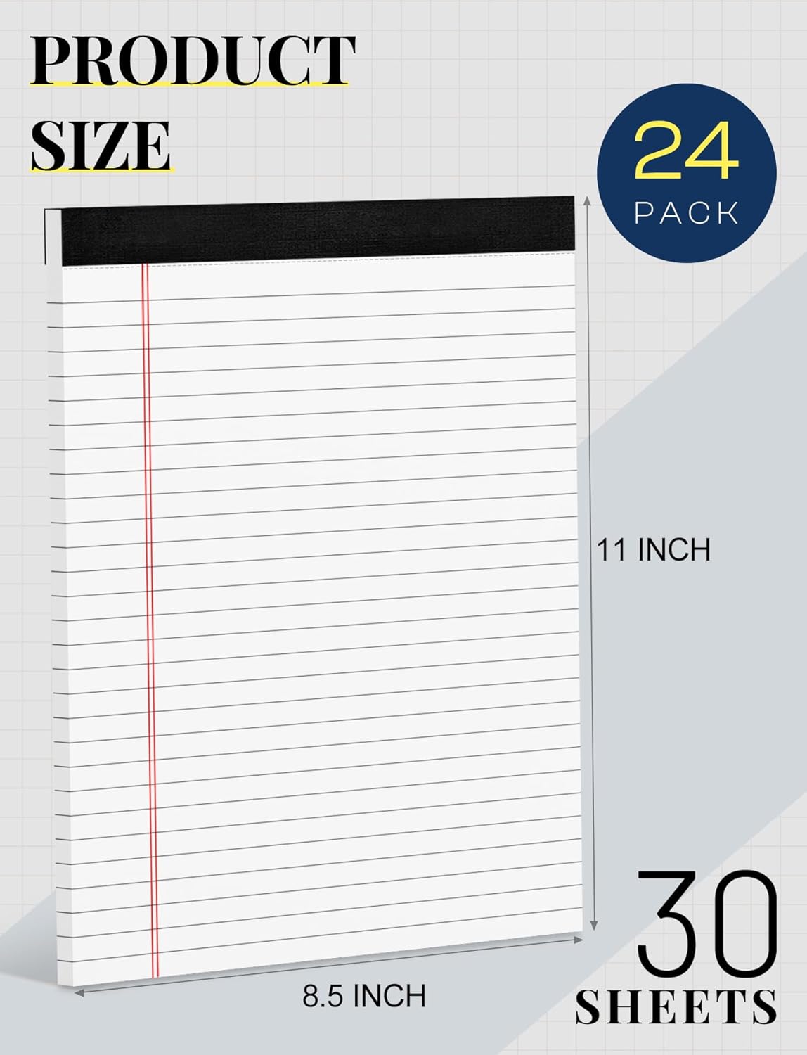 Legal Pads 8.5 x 11 White Note Pads 8.5 x 11 In 2 Pack Notepads 8.5 x 11 Writing Pads of Paper 8.5 x 11 Legal Notepads Wide Ruled White Lined Paper Pads 8.5 x 11 30 Sheets Per Legal Note Pads 8.5 x 11