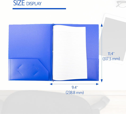 BAZIC Products 2 Pockets Poly Folder, 3 Prong Fastener Clip, Yellow Color, Letter Size Plastic Folders Holder for Office Business Document Papers Organizer, 5-Pack
