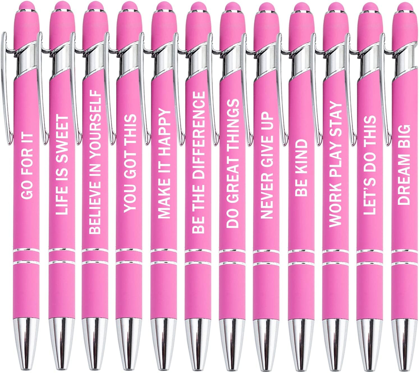 PASISIBICK 3.86 in Blue Ink Refills for Ballpoint Pen with Stylus Tip, Soft Touch Click Pen, 2 in 1 Metal Pens, Medium Point(Pack of 40)