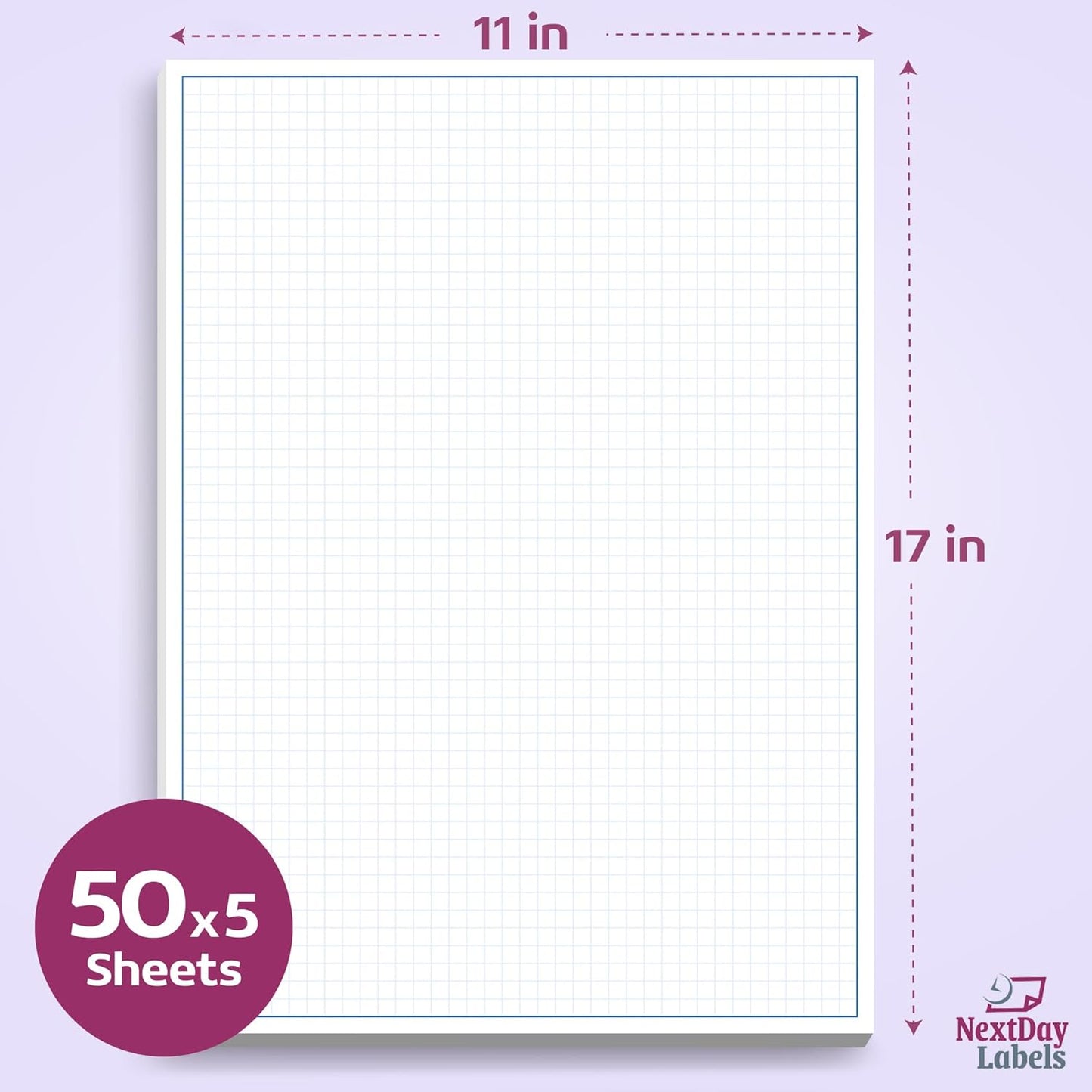 Graph Paper Pad for Blueprint Drawings, Drafting, Engineering Drawing, and Planning - Graph Paper 11x17 Blueprint Quadrille Grid Paper Pads with Blue Lines, High Brightness 50 Sheets (1-Pack)