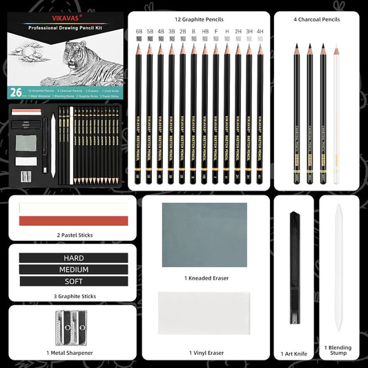 50 Colored Pencils Set with Roll Up Canvas Case for Adult Coloring Books, Drawing, Sketching, Pretty Gift
