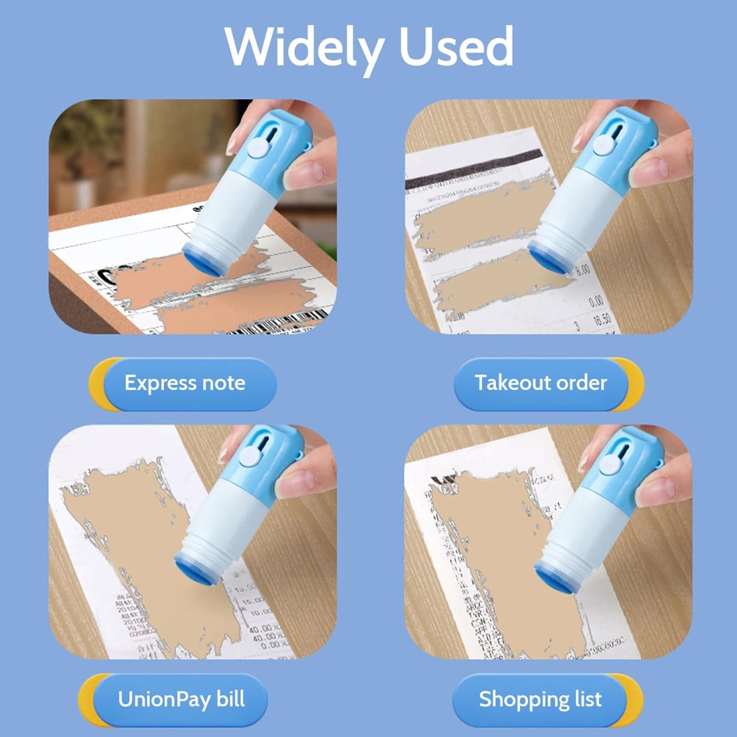 Thermal Paper Correction Fluid, 3PCS with Opener - Instant Privacy Protection Whiteout for Labels, Bills, Parcels