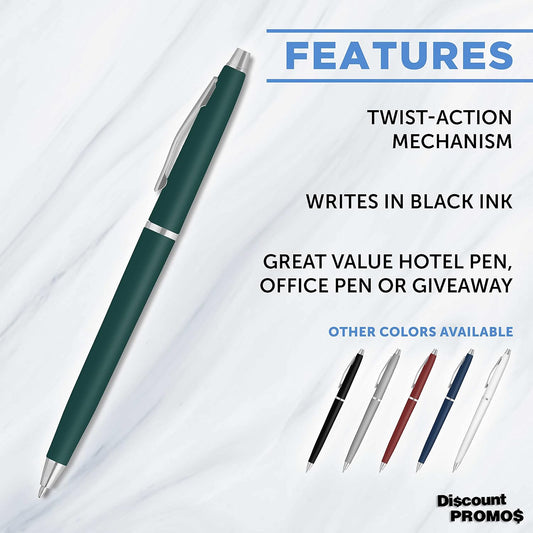 Personalized Langham Ballpoint Pens, Set of 10/50/100 by DISCOUNT PROMOS - Black Ink, Great for Office, Business, Tradeshows - Black