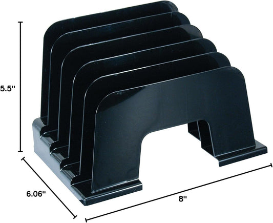 Officemate Incline Sorter, 5 Compartments, Black (21232)