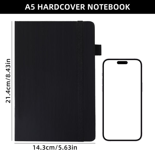 BOBO RABBIT Lined Journal Notebook for Work 100 GSM Thick Paper 300 Pages College Ruled A5 Notebook Hardcover Leather Journal for Writing School Office, 5.63"x8.43"