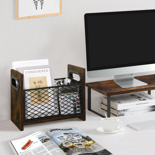 YINMIT Magazine Holder, Magazine Rack Floor, Magazine Storage Basket, File Holder Organizer, Folder Organizer for Magazines, Books, Newspapers, Tablets (Medium)