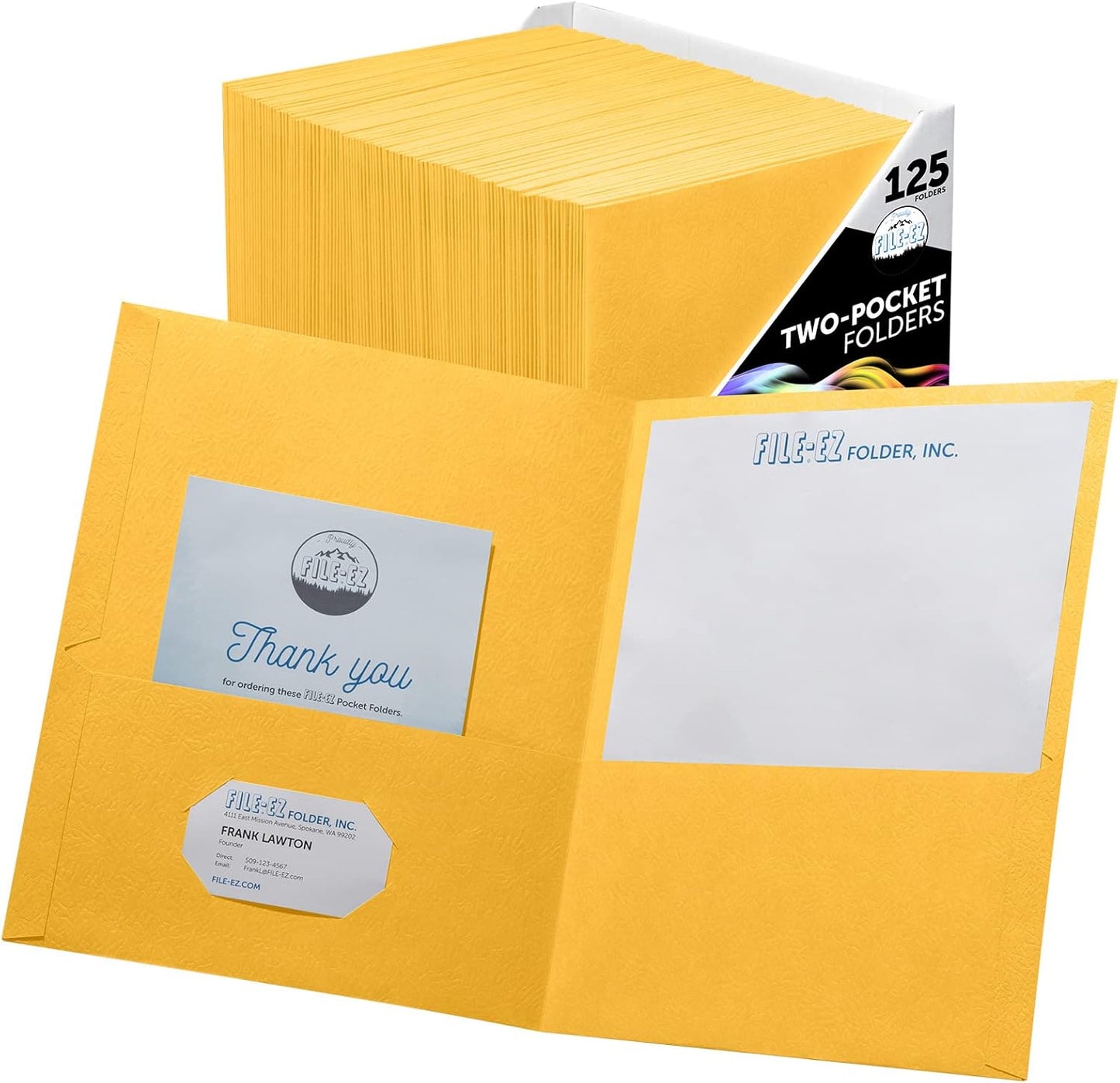FILE-EZ Two-Pocket Folders, Navy Dark Blue, 25-Pack, Textured Paper, Letter Size (EZ-32523)