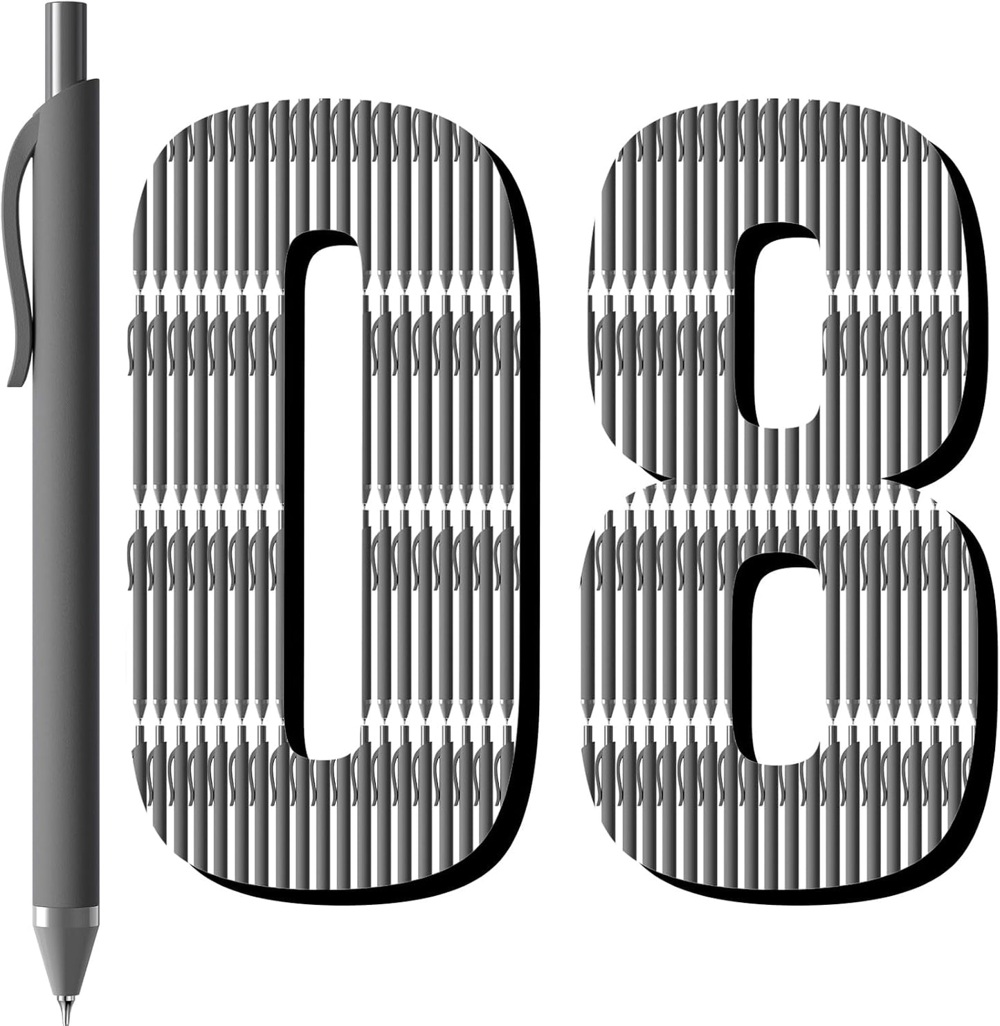 Gel Pens 0.7mm - 12 Pack Smooth Quick-Drying Retractable Black Ink for Journaling