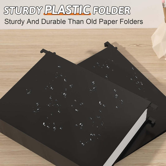 Extra Capacity Plastic Hanging File Folder Letter Size,12 Pack Reinforced Hang Folders with Heavy Duty 2 Inch Expansion, Durable Hanging Organizer Designed for Bulky Files, Assorted Colors