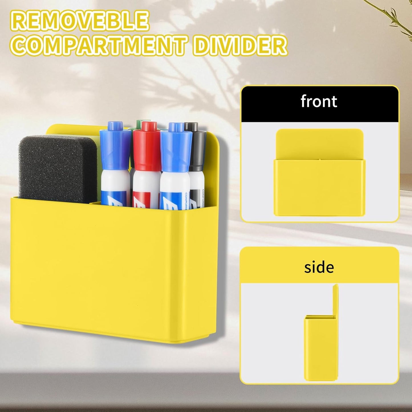 Camelmother 2Magnetic Marker Holder For Whiteboard Dry Erase Marker Holder For Office Refrigerator Fridge Classroom Must (black)