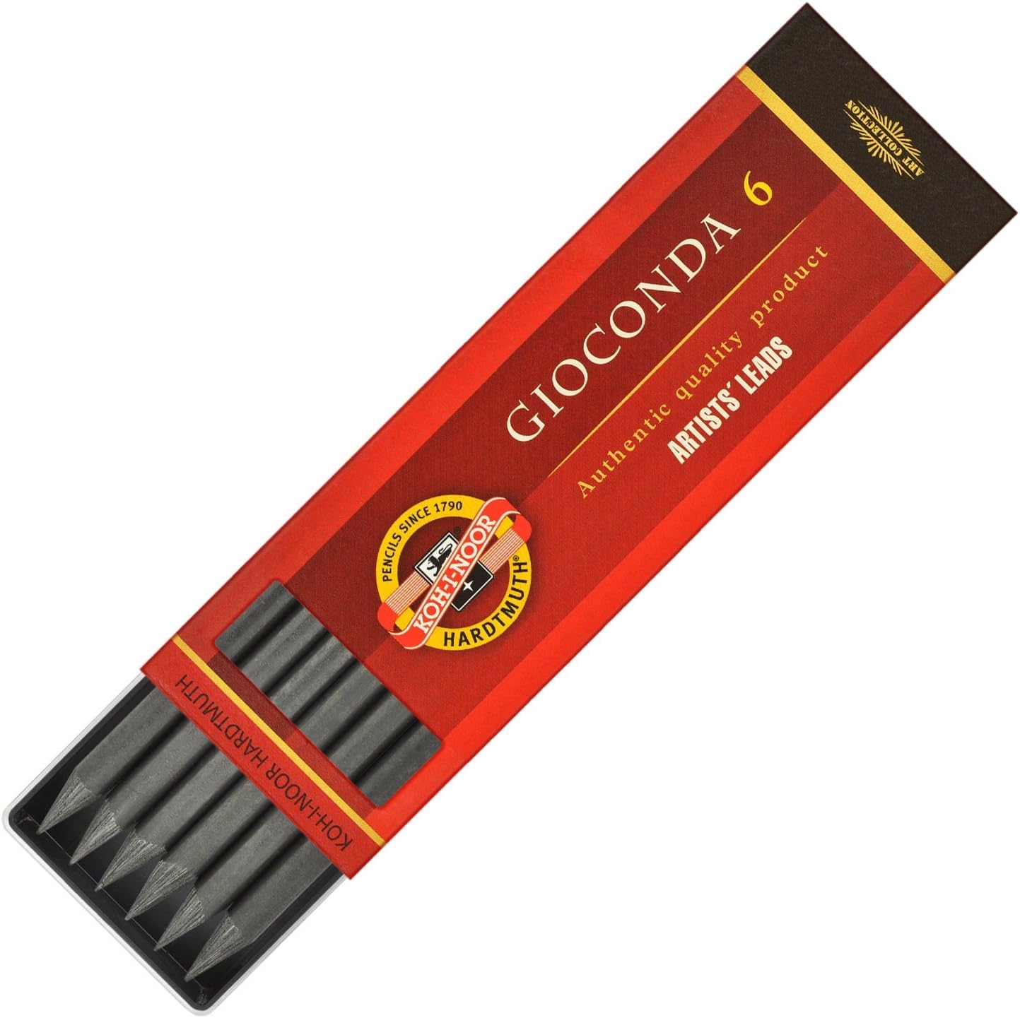 Koh-I-Noor Gioconda 5.6 mm, Set of 6 Leads for Artists' Drawing. 4865 4B