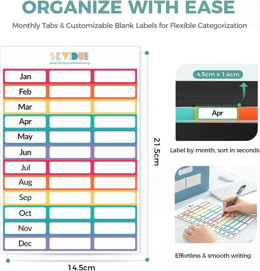 SKYDUE Accordion File Organizer, Expanding File Folder with 13 Pockets, Portable Document Paper Bill Receipt Organizer, Home School Office Supplies, Letter A4 Size Haze Blue