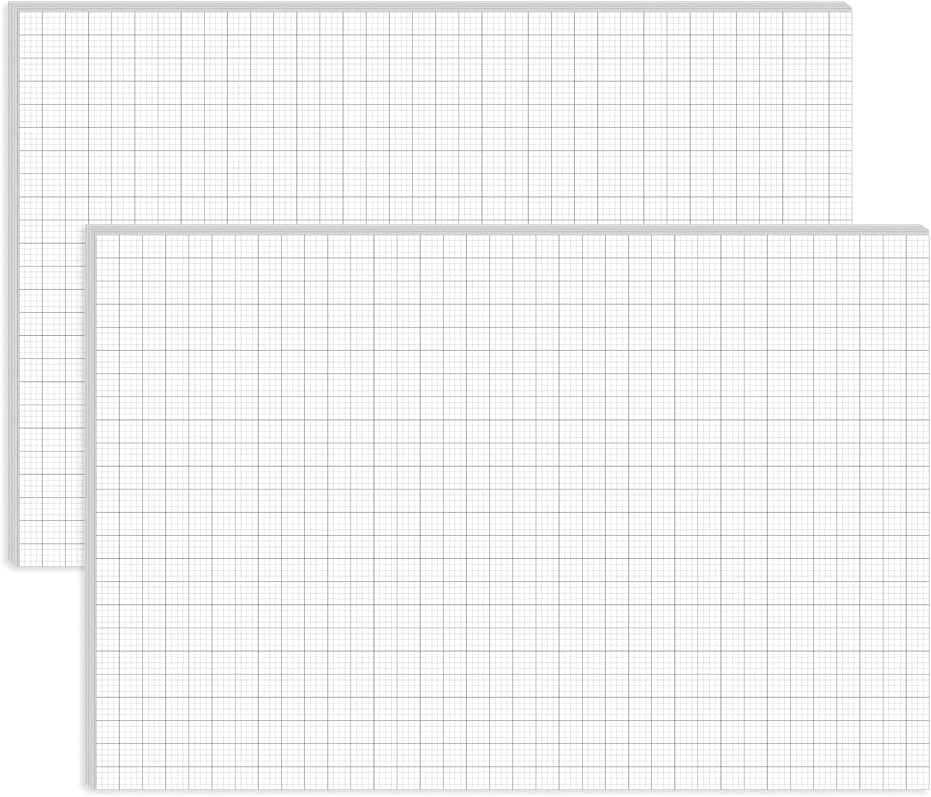 Large Engineering Graph Paper Pad - 22" x 17" Grid Paper Notepad, 4"x4" Blue Grid 50 Sheets/100 Pages Paper for Engineer Architect Designer Mathematician Draftsman