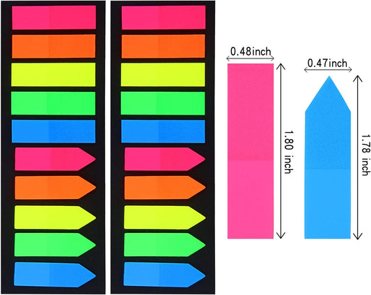 4200 Pieces Sticky Arrow Index Tabs for Note Classification Assorted Colors, Small Neon Page Markers for Office