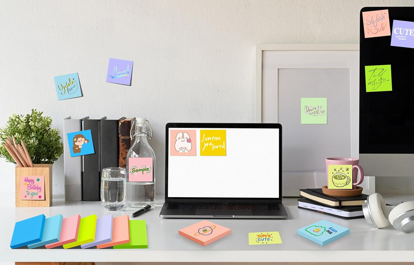 (18 Pads) Sticky Notes 3x3 inch, Self-Stick Pads Pastel Colors Sticky Note, Recyclable, Easy to Post for Home, Office, Notebook