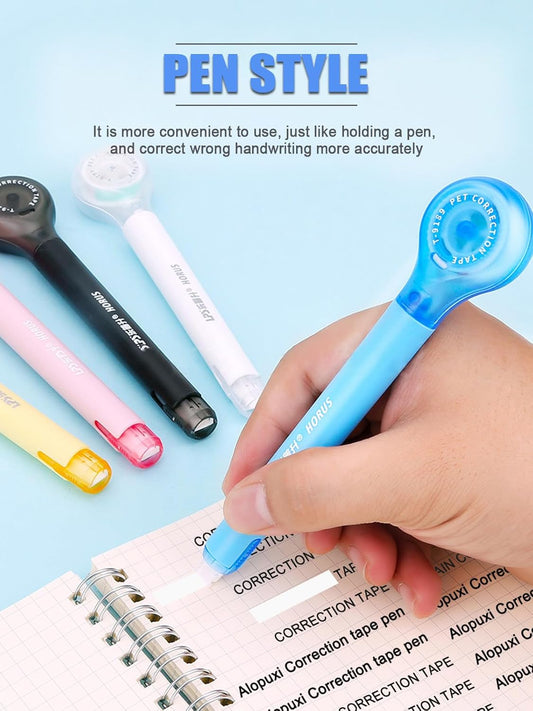 5pcs Correction Tape Pen, White, 1/5" x 236", Push-pull Protective Cover