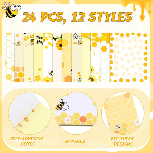 Gilprop 24 Pack Cat Sticky Notes Gift 3x4 Inch Cute Self Stick Notepads Adhesive Cartoon Cat Memo Pad Fun Kawaii Animal Sticky Notes for Teacher Women Valentines Office Home Christmas Pet Lover Gift