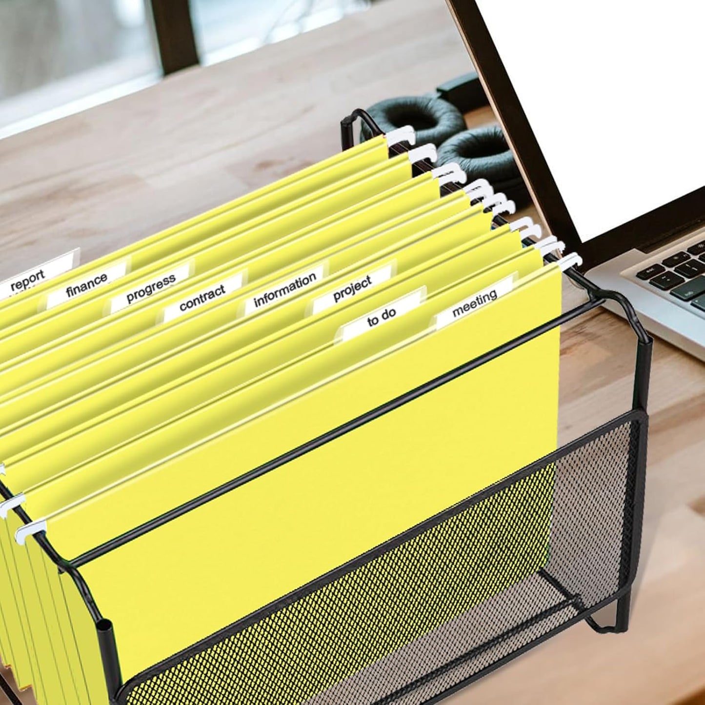 HERKKA Hanging File Folders, 30 Pack Reinforced Letter Size Hanging Folders, Designed for Bulky Files, Filing Cabinet, 1/5-Cut Adjustable Tabs (Blue)