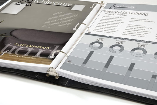 Office Depot® Brand Premium Leatherette Presentation View 3-Ring Binder, 1" Round Rings, Black