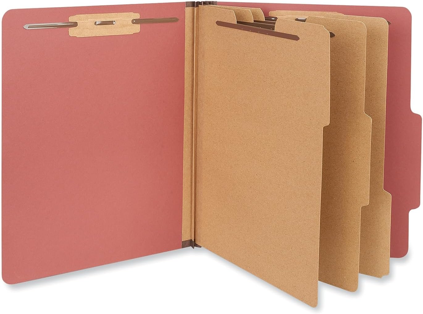 Universal 10290 Pressboard Classification Folder, Letter, Eight-Section, Red (Box of 10)