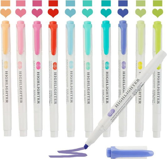 Pastel Highlighters - 25 Pcs Assorted Colors Dual Tip Real Mild Highlighter Markers, Chisel & Fine Tips for Bible Journaling, Note Taking, School Supplies, No Bleed