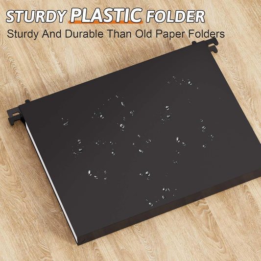Plastic Hanging File Folders 1 Inch Expansion Letter Size,12 Pack Reinforced Heavy Duty Hang Folder with Tabs,Colored Expandable Hanging Files with Side,File Cabinet Folders for Bulky Files