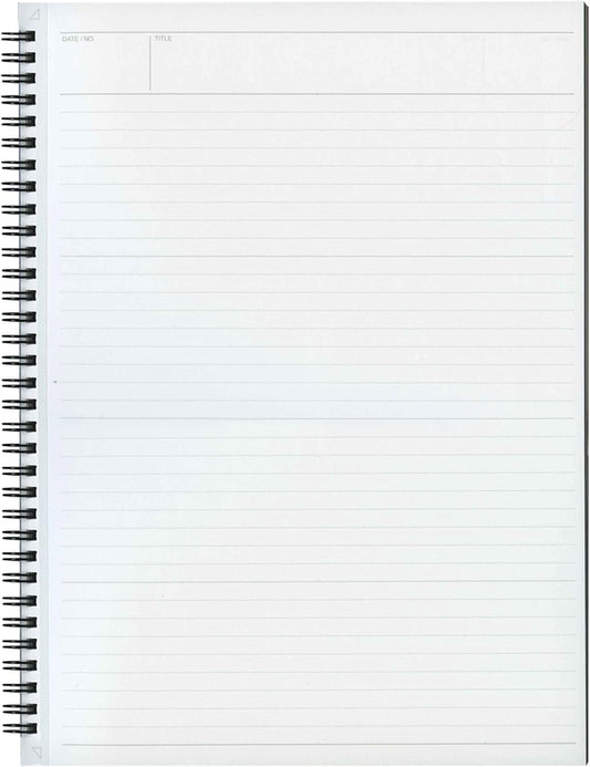 Maruman Mnemosyne Lined Notebook- A4, 11.69" x 9.25", 70 Sheets / 140 Pages, 7mm College Ruled Journal, Perforated Pages & Wire-Bound to Lay Flat, Black, Made in Japan