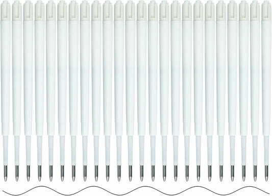 U-RIGHT 24 Pcs Ballpoint Pen Refills 1.0 mm Point Black Ink