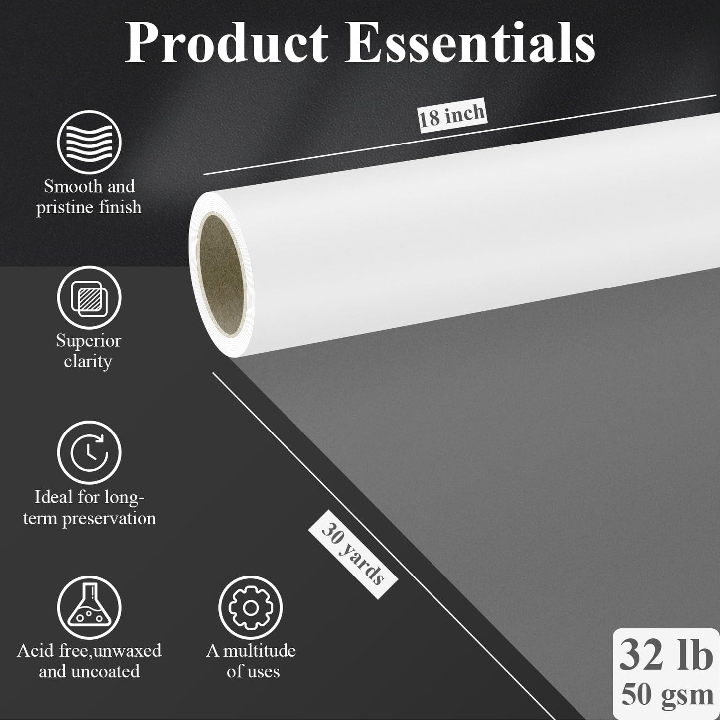 Tracing Paper for Drawing, 9 X 12'' Tracing Paper Pad, 75 Sheets Transparent Vellum Paper for Tracing Pads, 38lb/60gsm Translucent Trace Pad for Pencil Sketching, Image Tracing.