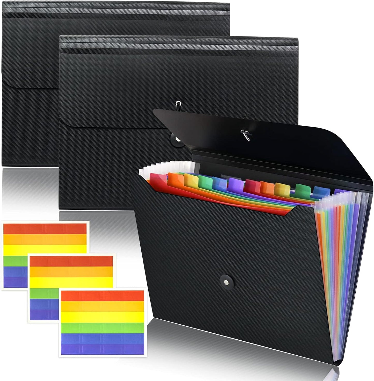 Cesil Accordian File Organizer Expanding File Folder, 13 Pockets, A4 Letter Size Paper Document Receipt Folder for Classroom, Home, Office and Travel