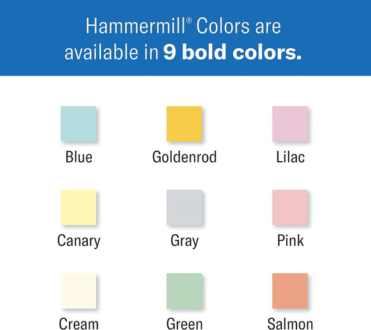 Hammermill Colored Assortment-Canary, Blue, Green Printer Paper, 20lb, 8.5x11, Letter Size 3 Ream (1,500 Sheets)