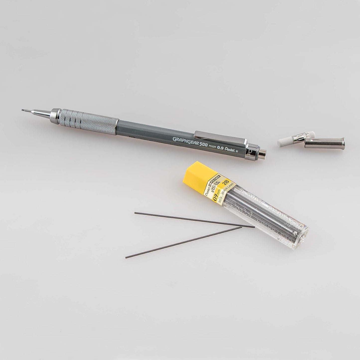 Pentel Drafting Kit with Graph Gear 500 Automatic Drafting Pencil, 0.7mm, Blue Barrel, Lead and Mini Eraser (PG527LEBP)