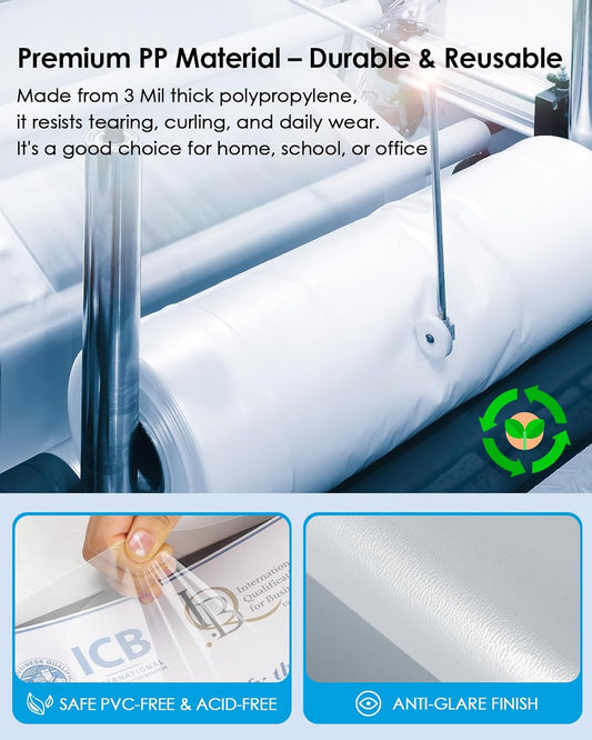 KTRIO 50 Pack Sheet Protectors for 3 Ring Binder, Non Glare Clear Page Protector, Plastic Document Sleeves Fits Standard 8.5 x 11 Paper, Top Loading, Acid Free