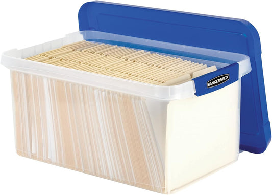 Bankers Box Heavy Duty Plastic File Box with Hanging Rails, Letter/Legal, 1 Pack (0086205)