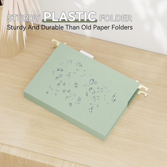 Plastic Extra Wide Hanging File Folder Letter Size,Heavy Duty Reinforced 3" Expansion Accordian Pocket,6 Pack Filing Cabinet Folders with Tabs,Pastel Color Hanging Organizer for Bulky Files