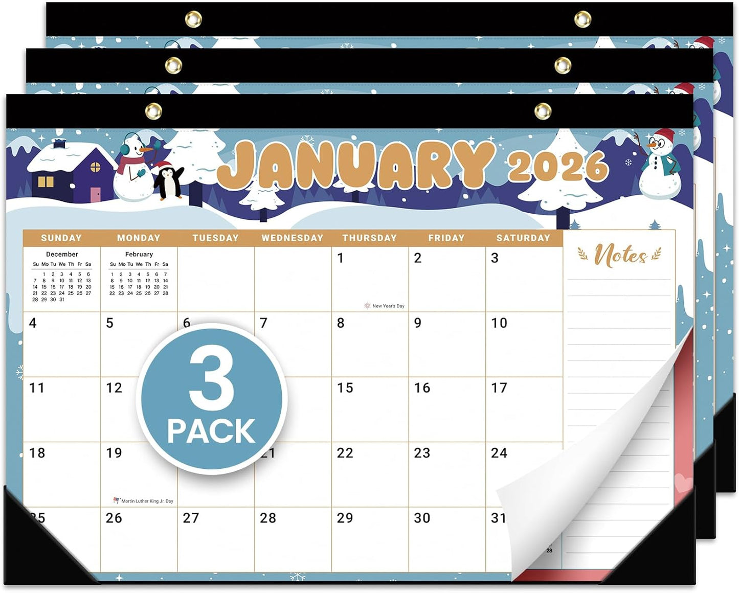 Desk Calendar 2026-2027, 21-Month Calendar Runs Until June 2027, Large 17" x 12" Monthly Desktop & Wall Calendar for Home & Office - Floral