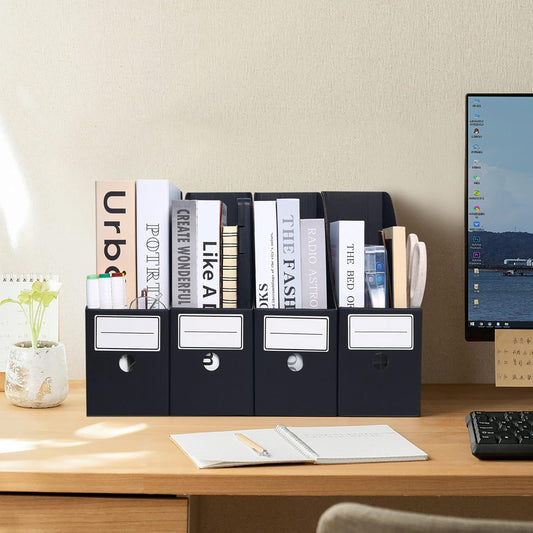 Magazine File Holder(6 Pack), Cardboard Magazine File Holder,Document Organizer,Desk File Organiser For School, Office, Home Magazine File Storage