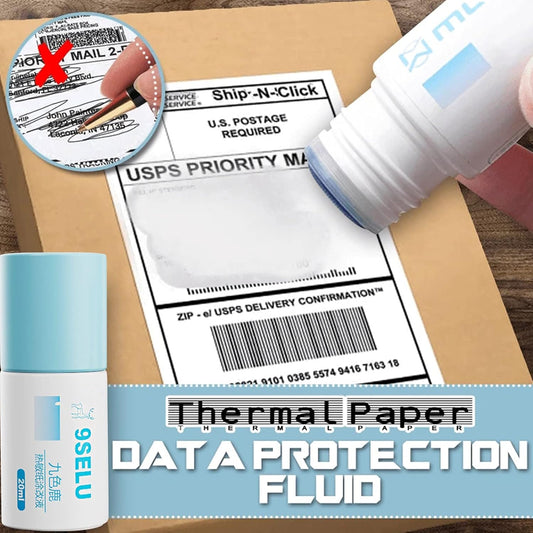 Eme-rald 20ML Thermal Paper Correction Fluid, Identity Protection Information Anti-Leakage Protection Stamp, Mask Out Private Information Cover Simple Operation Office Tool Correction Fluid (White)