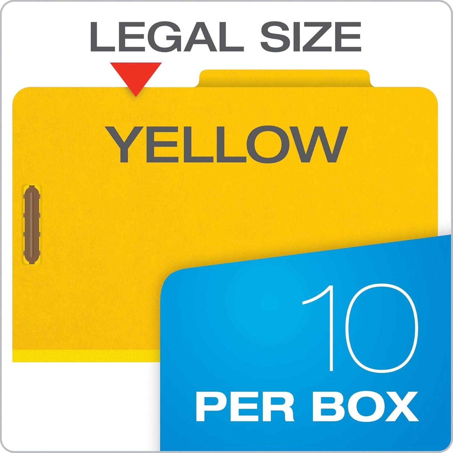 Pendaflex Recycled Classification File Folders, 3 Dividers, 2" Embedded Fasteners, 2/5 Tab Cut, Legal Size, Dark Blue, Box of 10 (29096)