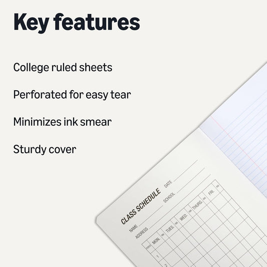 Amazon Basics Composition Notebook, College Ruled, 100 Sheets, 9.75" x 7.5", Assorted Marble Colors, 12-Pack