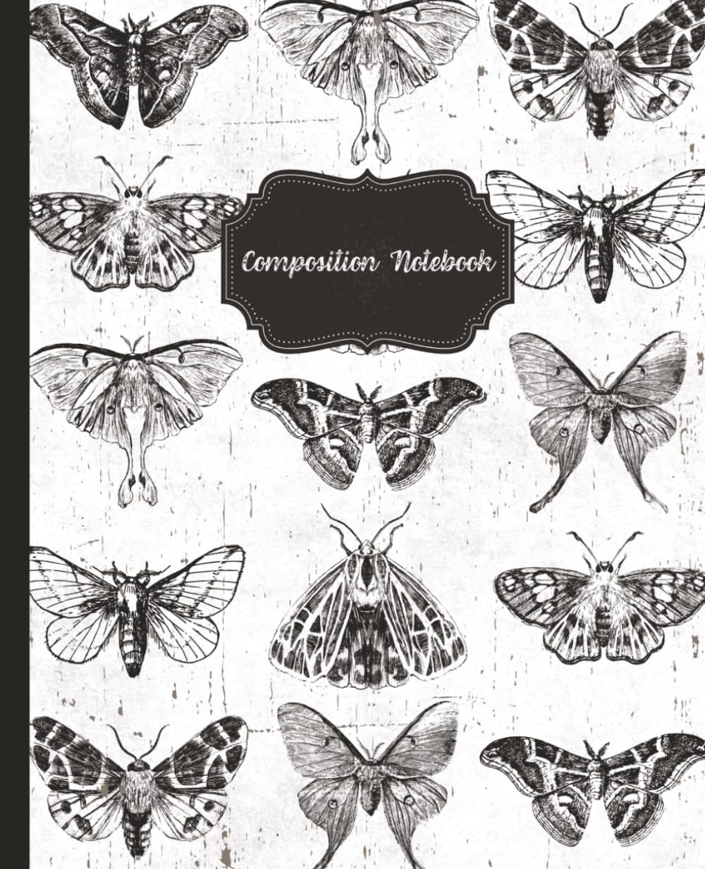 Composition Notebook: Vintage Moth Illustration | Winged Insect with Antique Aesthetic | College Ruled Notebook