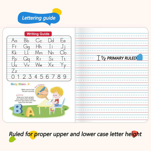 24 Pack Primary Composition Notebooks, Primary Journal Grades k-2, Writing Notebooks for Kids - Primary Ruled 200 Pages (100 Sheets) Hard Cover