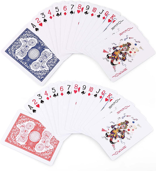 LotFancy Playing Cards, 12 Pack, Decks of Cards Bulk, Poker Size, Standard Index, for Blackjack, Euchre, Canasta Card Game, 6 Blue and 6 Red, Casino Grade Poker Cards