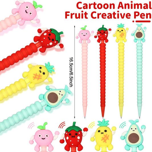Chinco 24 Pieces Cute Mechanical Pencil with Fruit Erasers and Refills Pastel Colorful Fruit Pencils Bulk with Fun Toppers for Girls Kids Students School (0.7 mm)