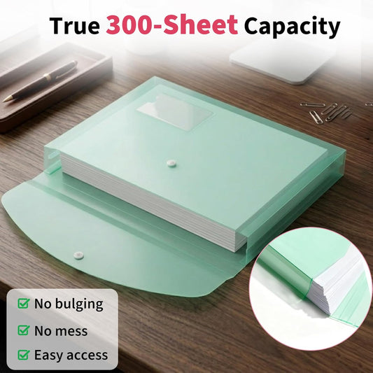 Binditek 10 Pack Plastic Envelopes with Snap Closure, Expandable File Folder with Label Pocket, Transparent, for Letter & A4 Size, for Home School Office Organization Storage, Assorted Color