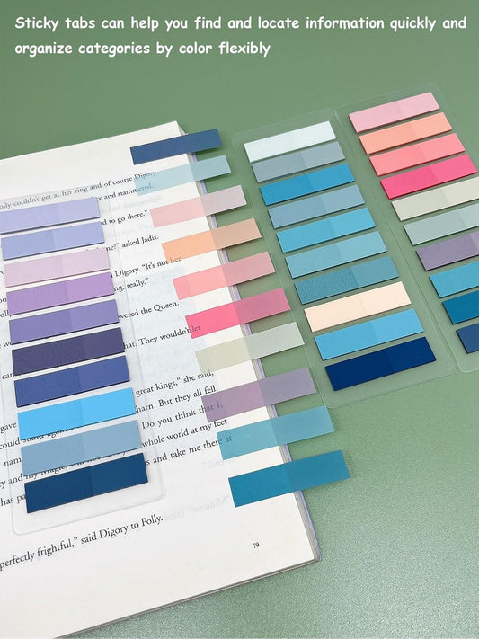 2400 Pcs Morandi Sticky Tabs, 12 Sheets Sticky Index Tabs, Book Tabs, Page Markers, Colorful Book Annotating Tabs, Page Tabs, Sticky Flags, Transparent Sticky Note Tabs, File Index Tabs with Ruler