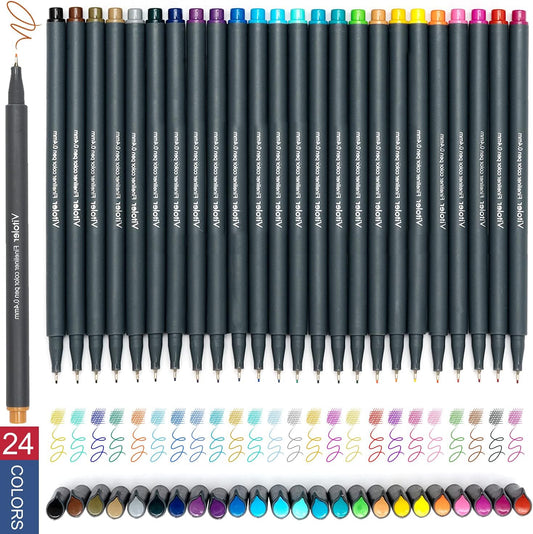 Vitoler Pens for Drawing Journaling,Planner,24 Pack 0.4mm,Colored Pens for Art Supplies Planner,Drawing,Journaling