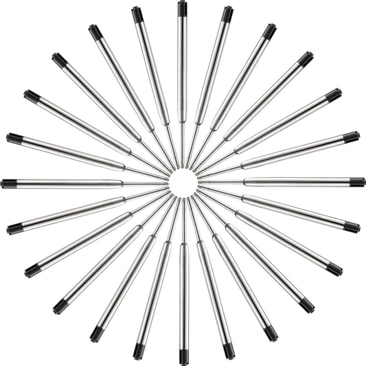 DunBong Pen Refills, Black Ink Refill Pack of 5, Replaceable Ballpoint Pen Refills, Medium Point Metal Refill (Black)