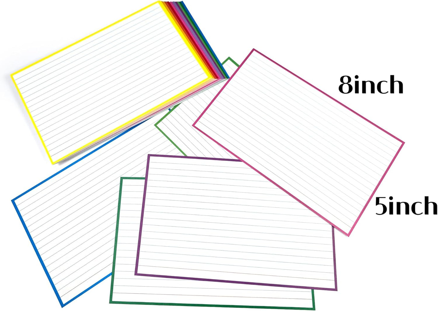 PPAPPAPPIYO 4x6 Lined Index Cards (Set of 50) Note Card, Study Cards, Flash Cards for Studying (Multicolor, 260gsm) (4x6)